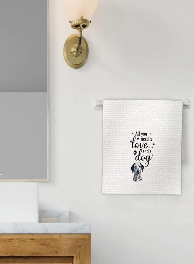 FIicy Dalmatian Gifts Kitchen Towels, DalmatianDog Owner Lover Gifts Dish Towels, All You Need is Love and Dalmatian Decorative Hand Towels for Kitchen, Dalmatian Kitchens Bathroom Decor(16x24 Inch) - Image 2